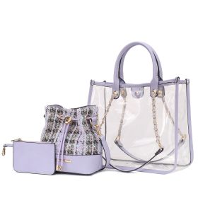 MKF Collection Diva PVC Tote Bag with Tweed Bucket Bag by Mia K.