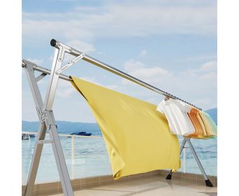 SOGA 2m Portable Standing Clothes Drying Rack Foldable Space-Saving Laundry Holder Indoor Outdoor