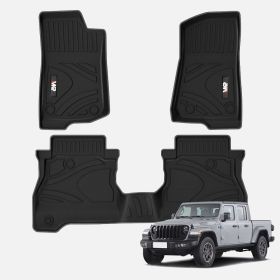 3PCS Car floor mats trunk mat compatible with Wrangler JT 3D TPE foot covers all-weather car accessories