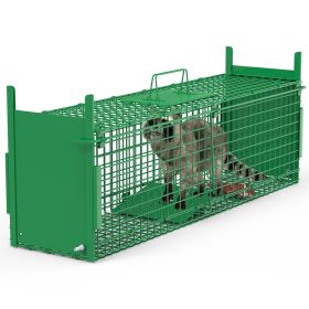 Live Animal Cage Trap For Animals Under Easy To Setup Humane Galvanized Iron Trap Cage For Raccoons Armadillos Groundhogs Muskrats Opossums Skunks