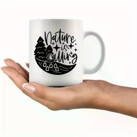 1 11-Ounce Ceramic Cup Nature-Inspired Coffee Cup for Outdoor Enthusiasts, Perfect Camping Accessories, Warm