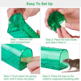 2Pcs Reusable Humane Mouse Trap Live Catch And Release Mouse Cage Animal Pest Rodent Hamster Capture Trap Finger Safe For Small Mice
