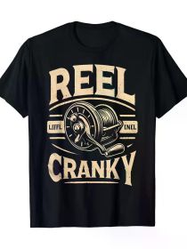 Outdoor men's clothing, funny quirky fishing reels word game t-shirts, humorous fisherman t-shirts, men's t-shirts