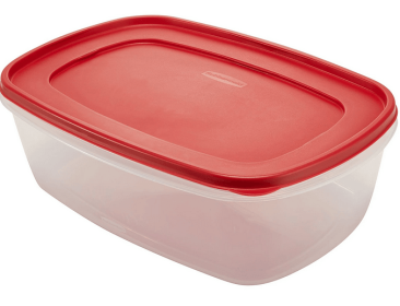 Rubbermaid Easy Find Lids Food Storage Container, Large with Red Lid, 2.5 Gallon
