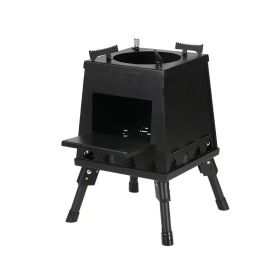 1 Portable Folding Wood Stove, Suitable For Camping And Outdoor Barbecue - Durable Iron, No Need To Light Fire