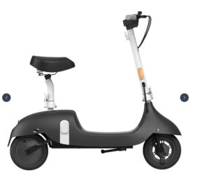 Seat Included  Ceetle  E-Scooter - Convertible Seat, 220lb Load, 18 Mi Range (Option: EA12C Black)