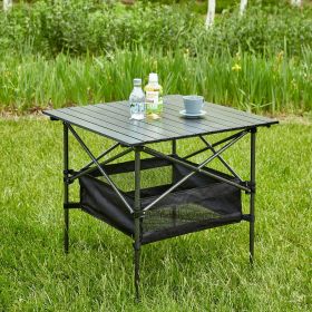 1-piece Folding Outdoor Table with Carrying Bag,Lightweight Aluminum Roll-up Square Table for indoor, Outdoor Camping, Picnics, Beach,Backyard, B (Color: as Pic)